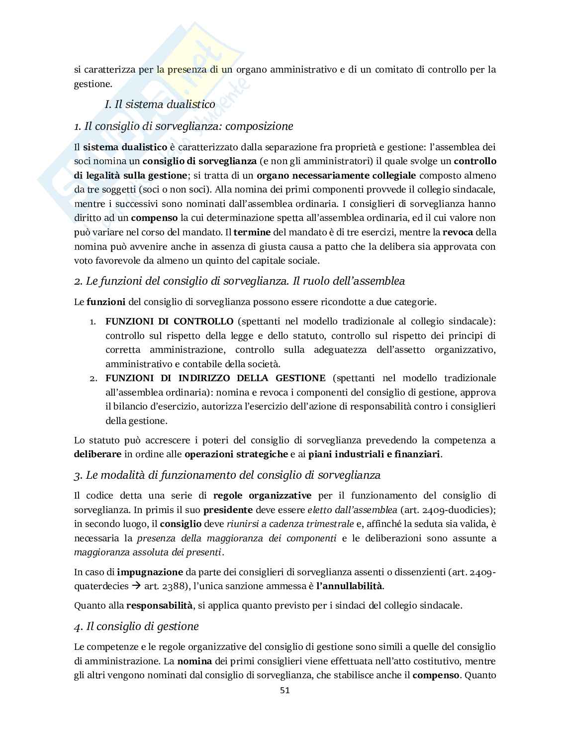 Riassunto esame Diritto commerciale , Prof. Tedeschi Claudia, libro consigliato Manuale di diritto commerciale, Cian Pag. 51