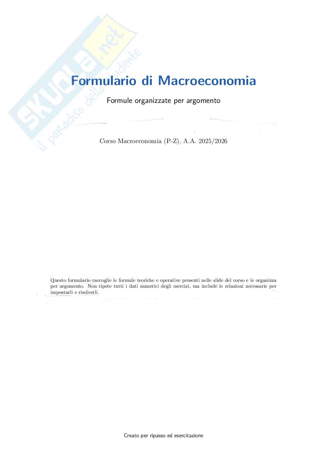 Formulario Macroeconomia  Pag. 1