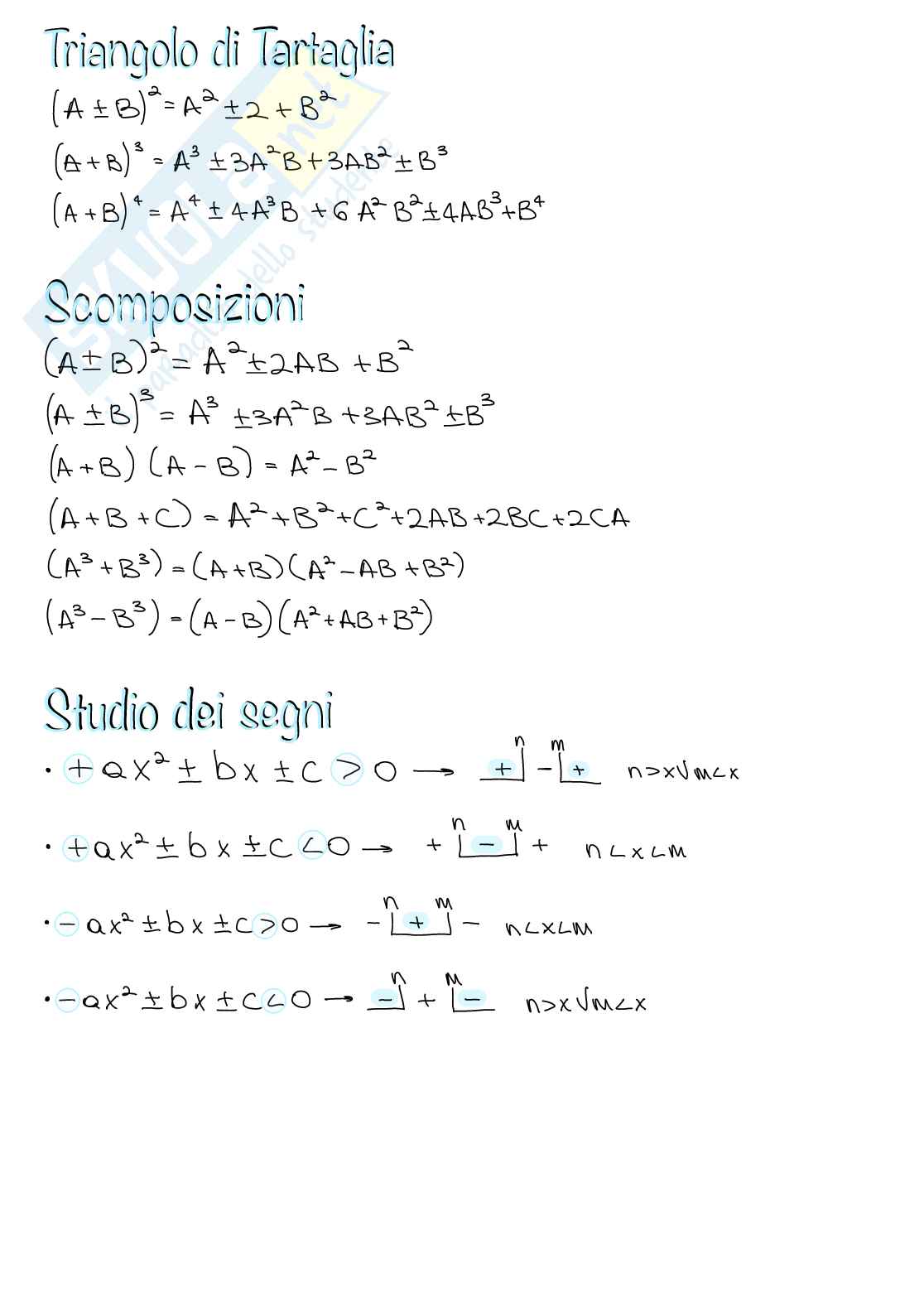 Formulario Matematica Pag. 1