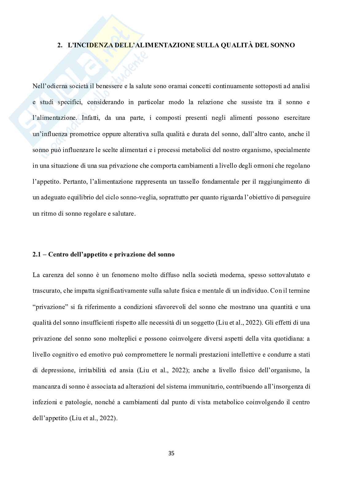 Sonno e alimentazione: fisiopatologia e ruolo dei principi nutritivi. Focus sulla dietoterapia come trattamento nei vari disturbi del sonno Pag. 36