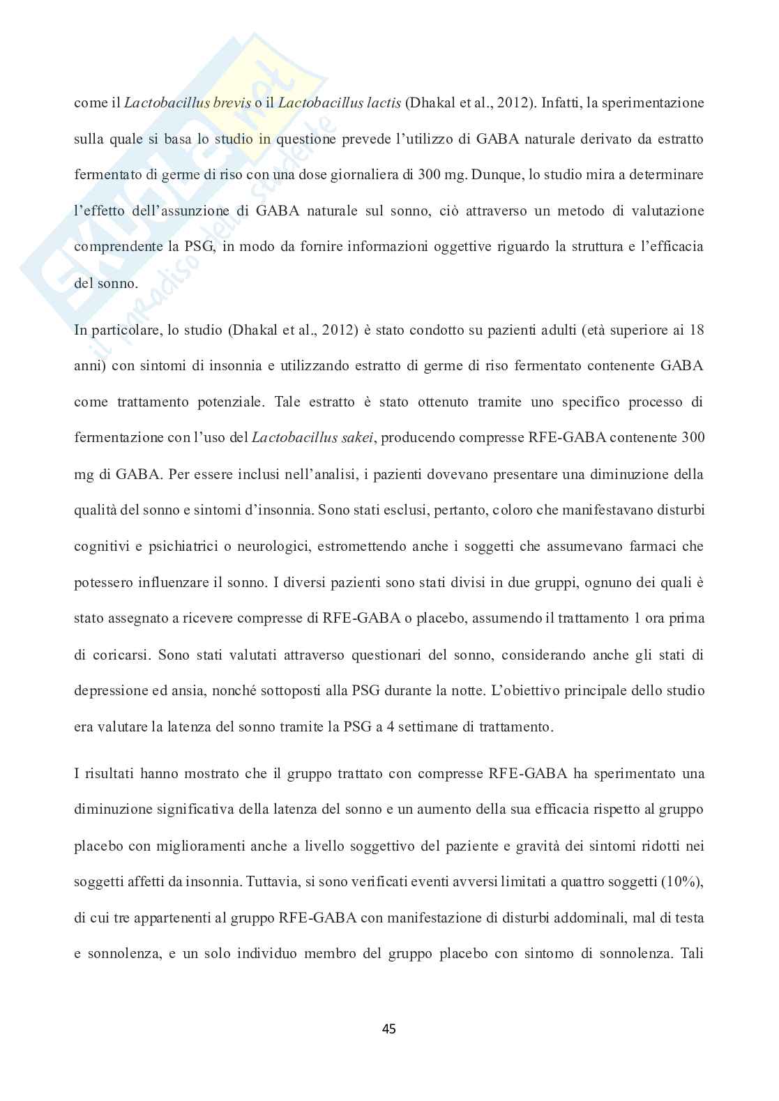 Sonno e alimentazione: fisiopatologia e ruolo dei principi nutritivi. Focus sulla dietoterapia come trattamento nei vari disturbi del sonno Pag. 46