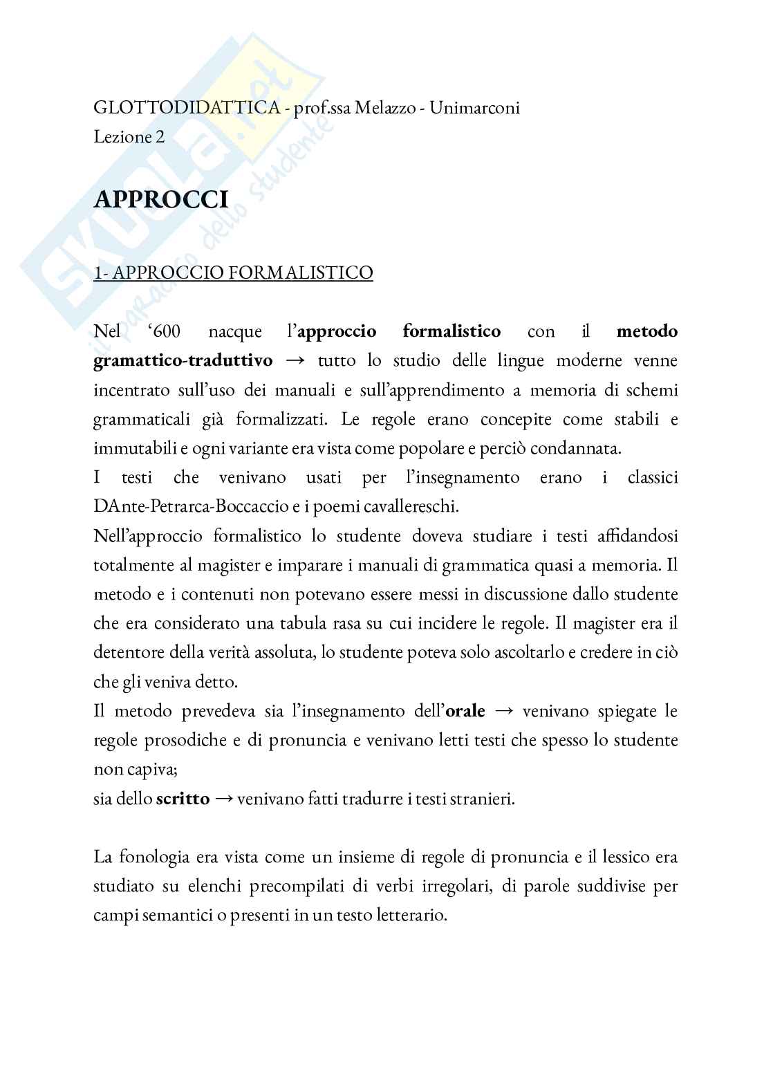Riassunto esame Glottodidattica, Prof. Melazzo Roberta, libro consigliato Le sfide di Babele. Insegnare le lingue nelle società complesse, Paolo Balboni Pag. 1
