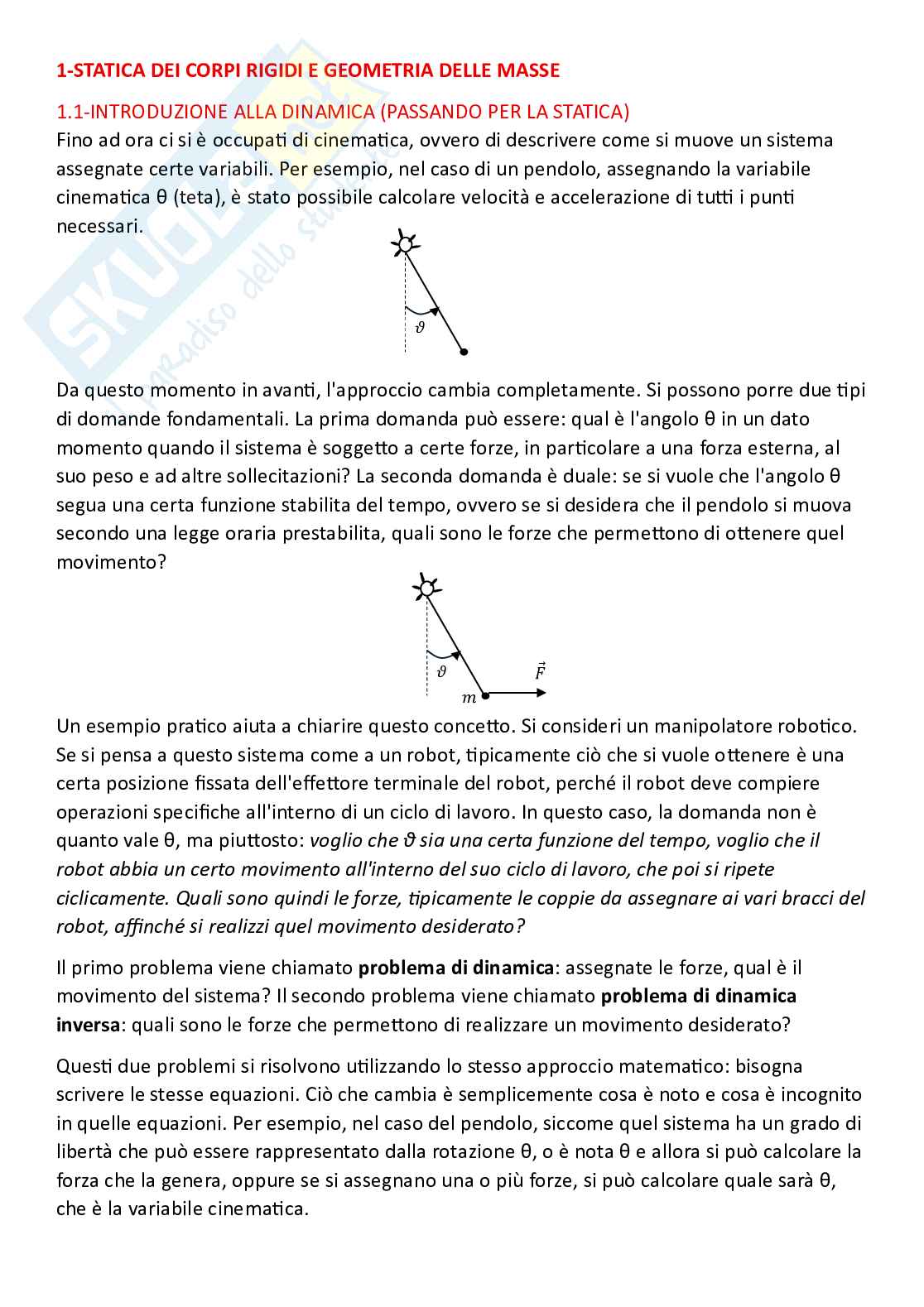 Fondamenti di meccanica teorica ed applicata (parte 6) - Equilibrio statico di sistemi di corpi rigidi, Principio dei Lavori Virtuali e Proprietà inerziali di corpi rigidi Pag. 2