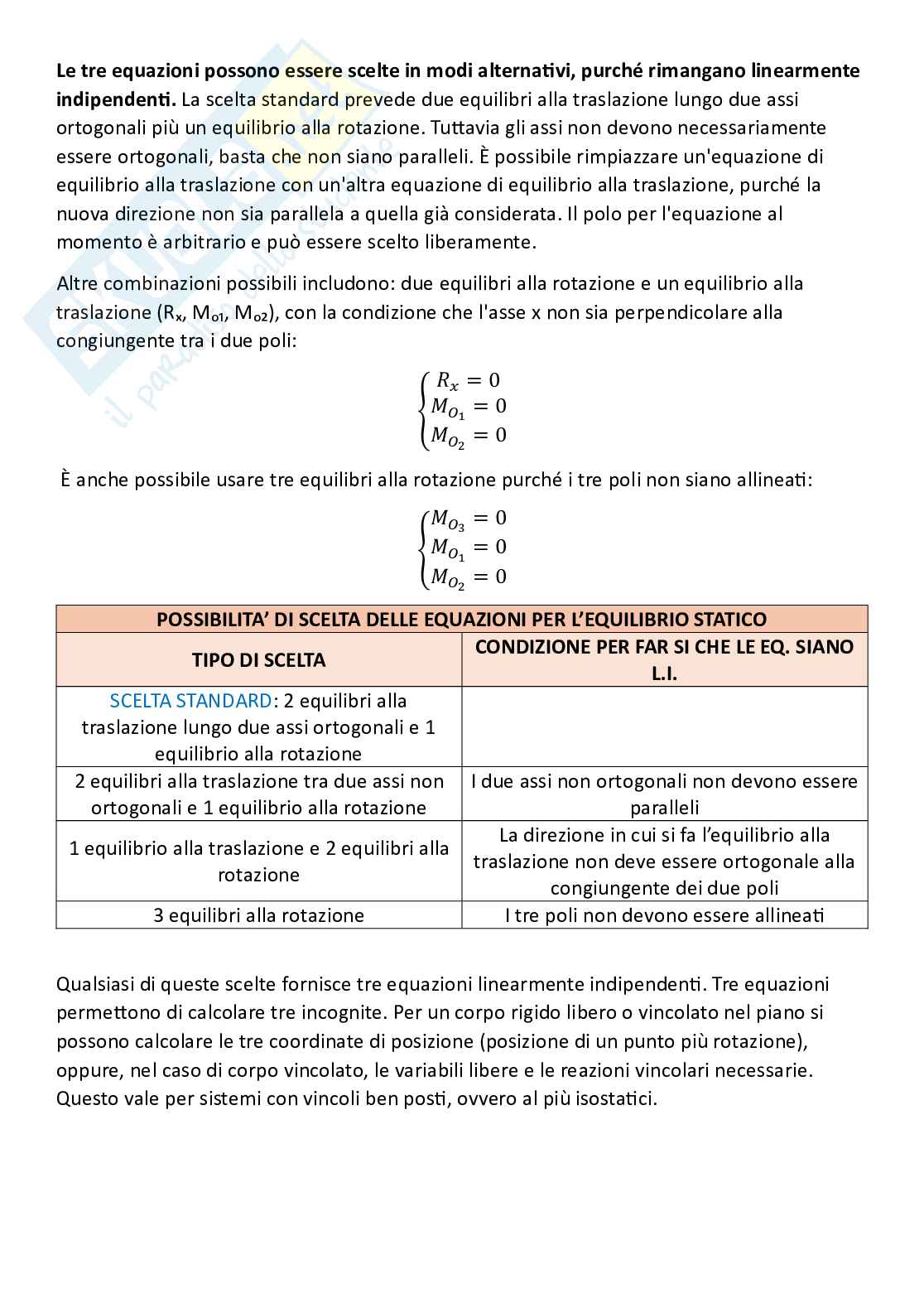 Fondamenti di meccanica teorica ed applicata (parte 6) - Equilibrio statico di sistemi di corpi rigidi, Principio dei Lavori Virtuali e Proprietà inerziali di corpi rigidi Pag. 6