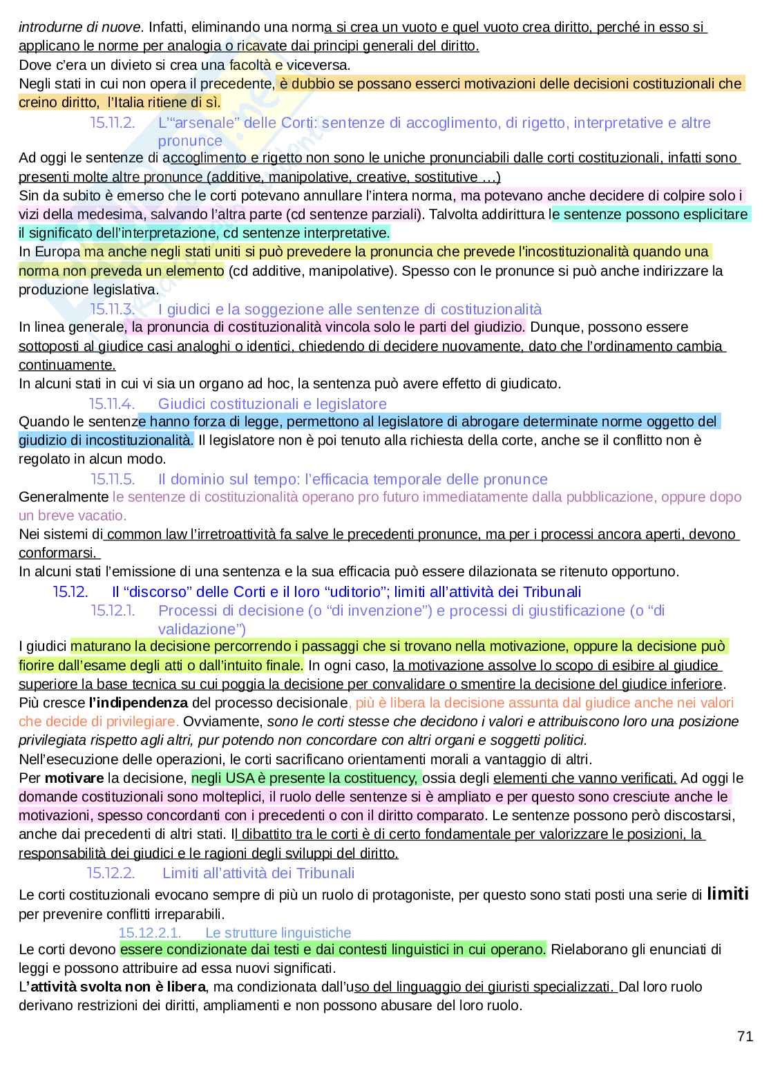 Riassunto esame Sistemi giuridici comparati, Prof. Bassini Marco, libro consigliato Sistemi costituzionali comparati, Pegoraro Pag. 71