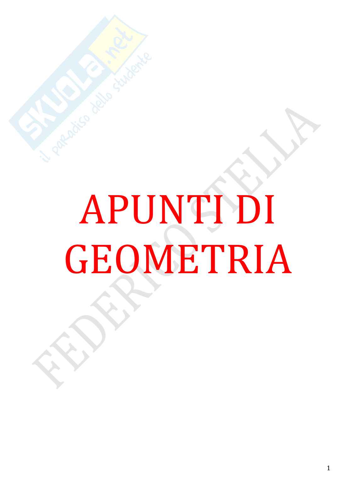 Appunti di Geometria Pag. 1