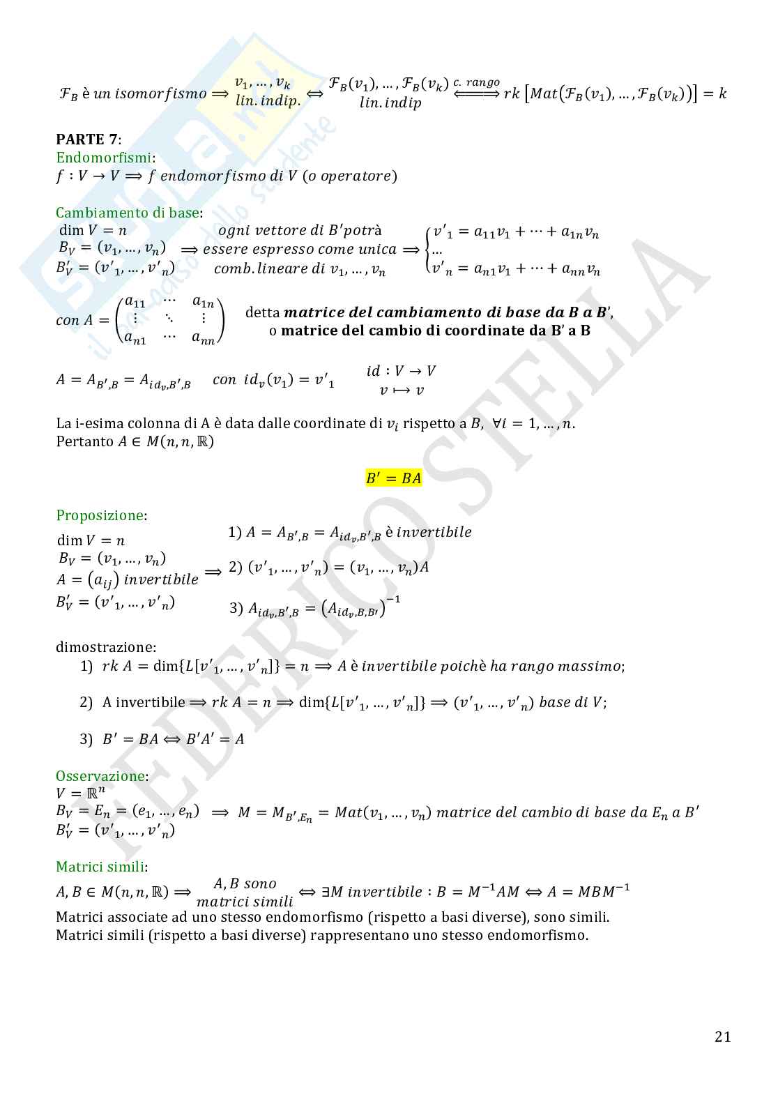 Appunti di Geometria Pag. 21