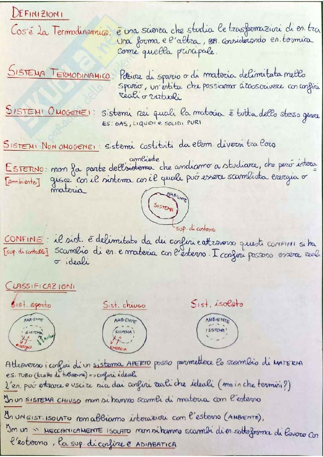 Riassunto parte teorica - fisica tecnica, prof.ssa Magrini Pag. 1