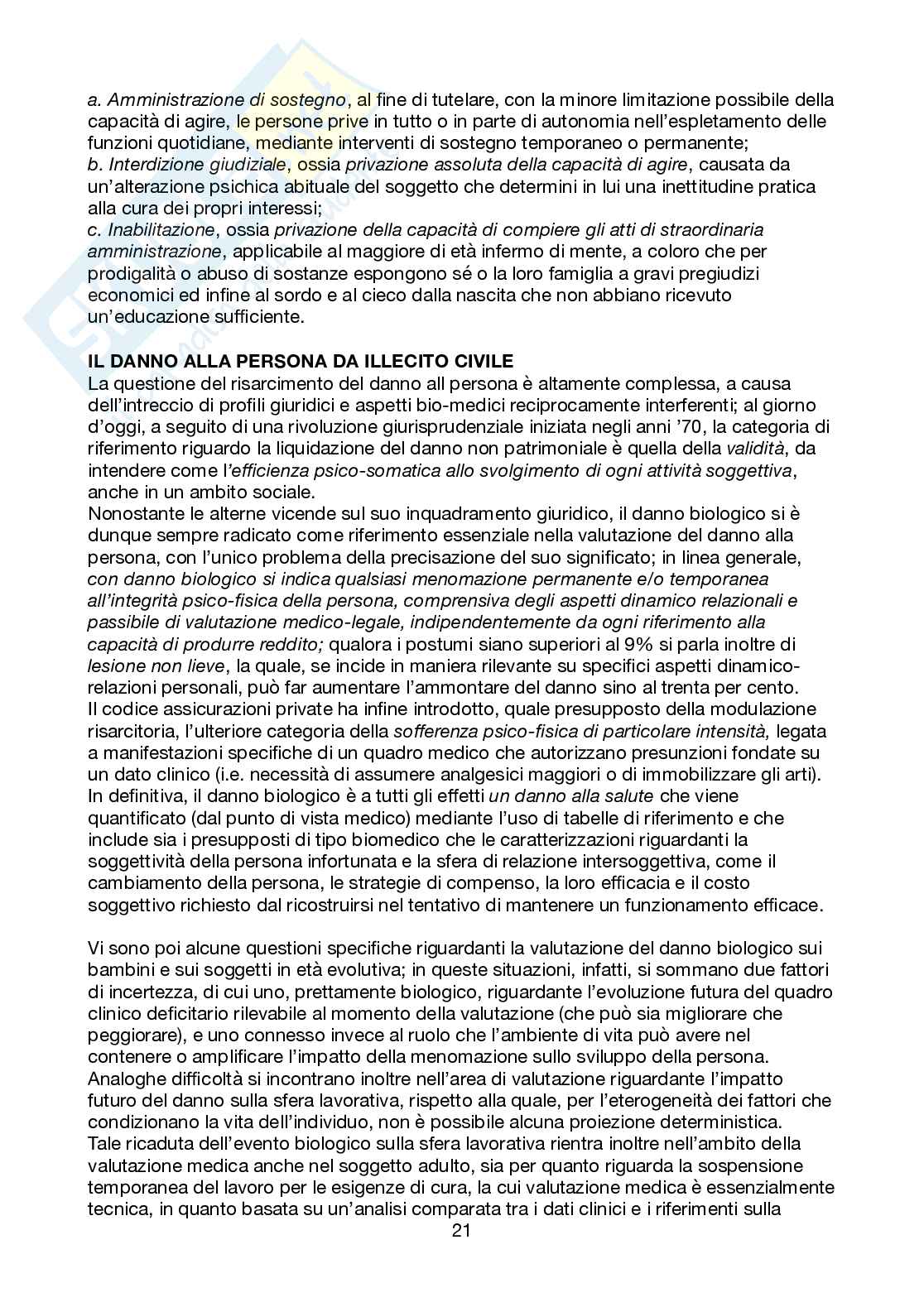 Riassunto esame Medicina legale e delle assicurazioni, Prof. Gentilomo Andrea, libro consigliato Medicina legale per giuristi , Gentilomo, Barbieri  Pag. 21