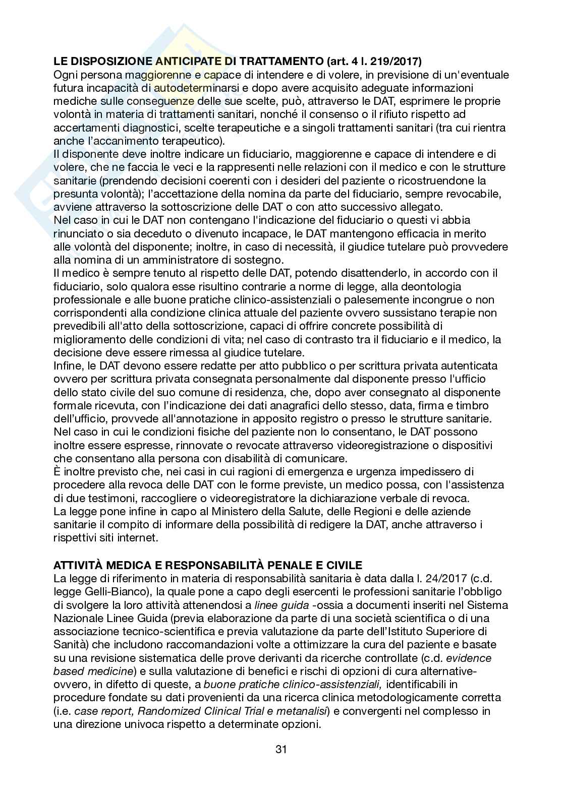 Riassunto esame Medicina legale e delle assicurazioni, Prof. Gentilomo Andrea, libro consigliato Medicina legale per giuristi , Gentilomo, Barbieri  Pag. 31