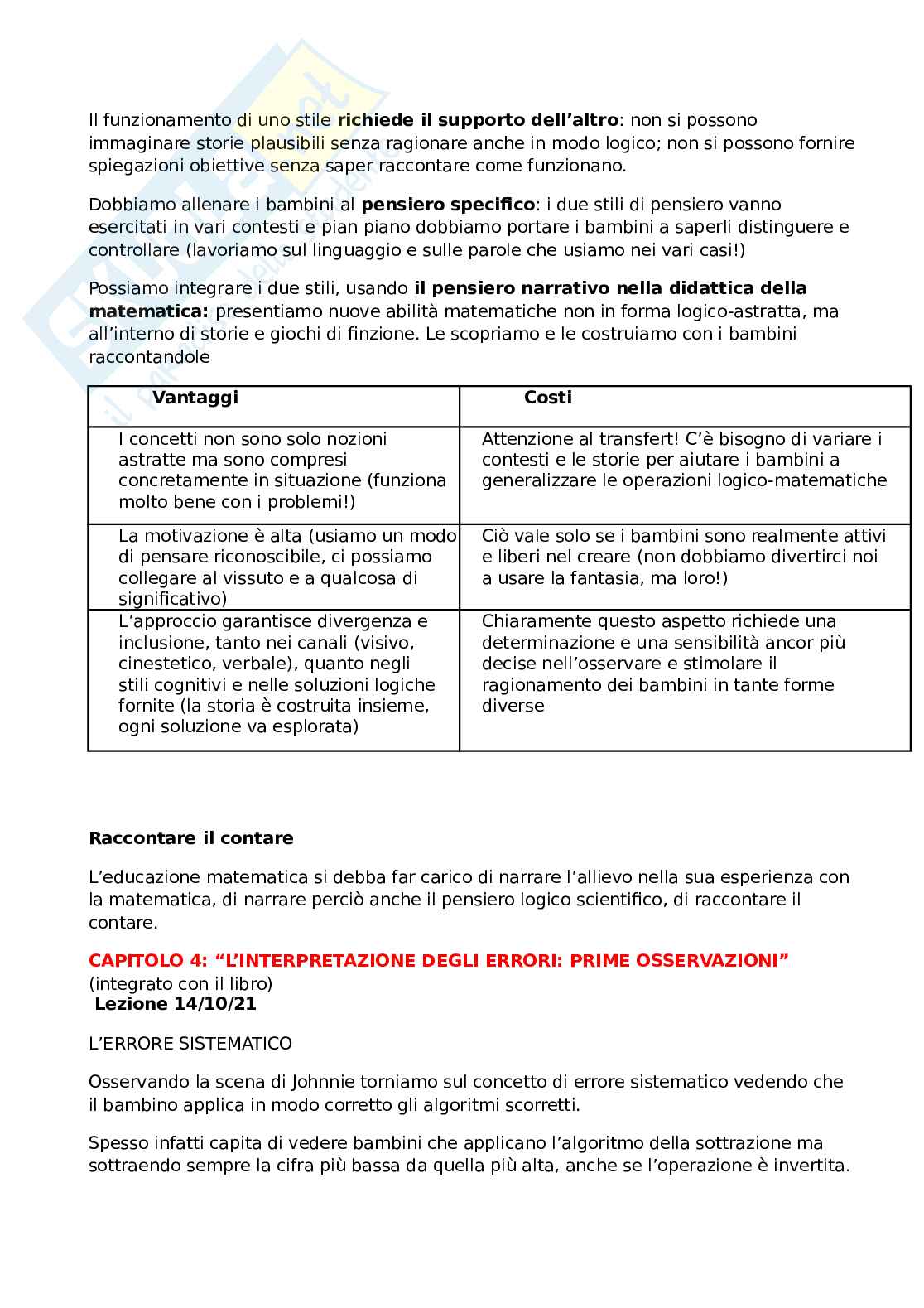 Riassunto esame Matematica e didattica della matematica, Prof. Muratori Alessia, libro consigliato Difficoltà in matematica, Rosetta Zan Pag. 16