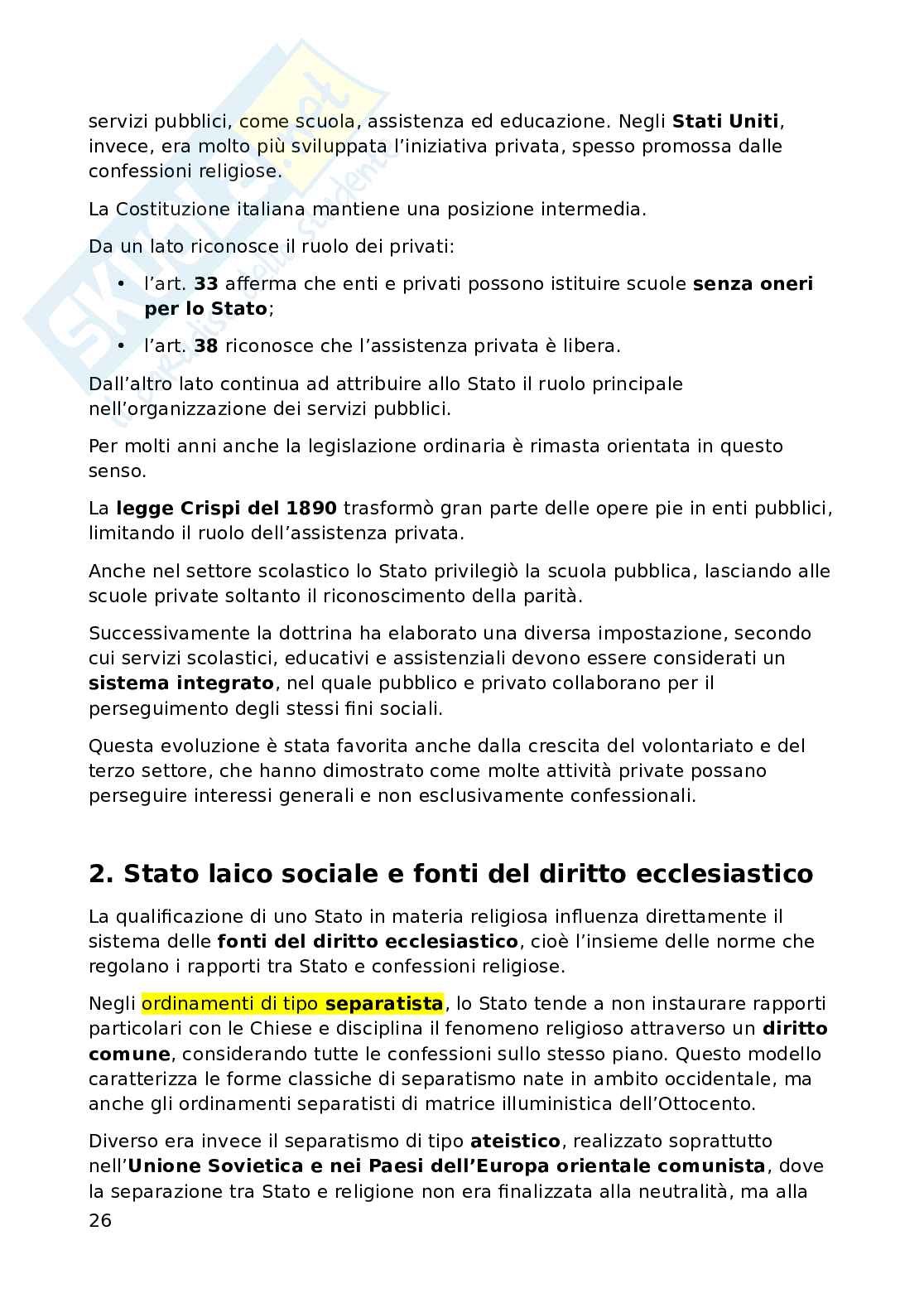 Diritto ecclesiastico  Pag. 26