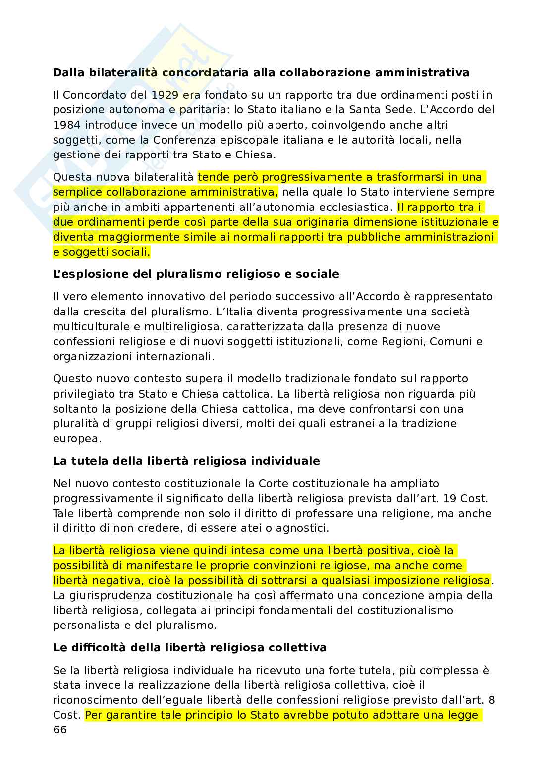 Diritto ecclesiastico  Pag. 66