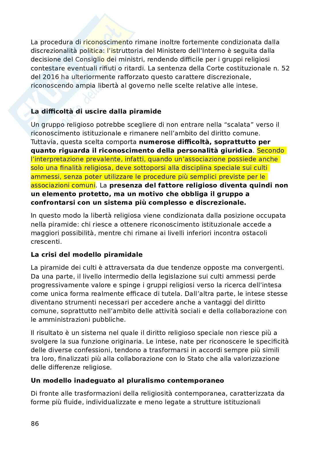 Diritto ecclesiastico  Pag. 86
