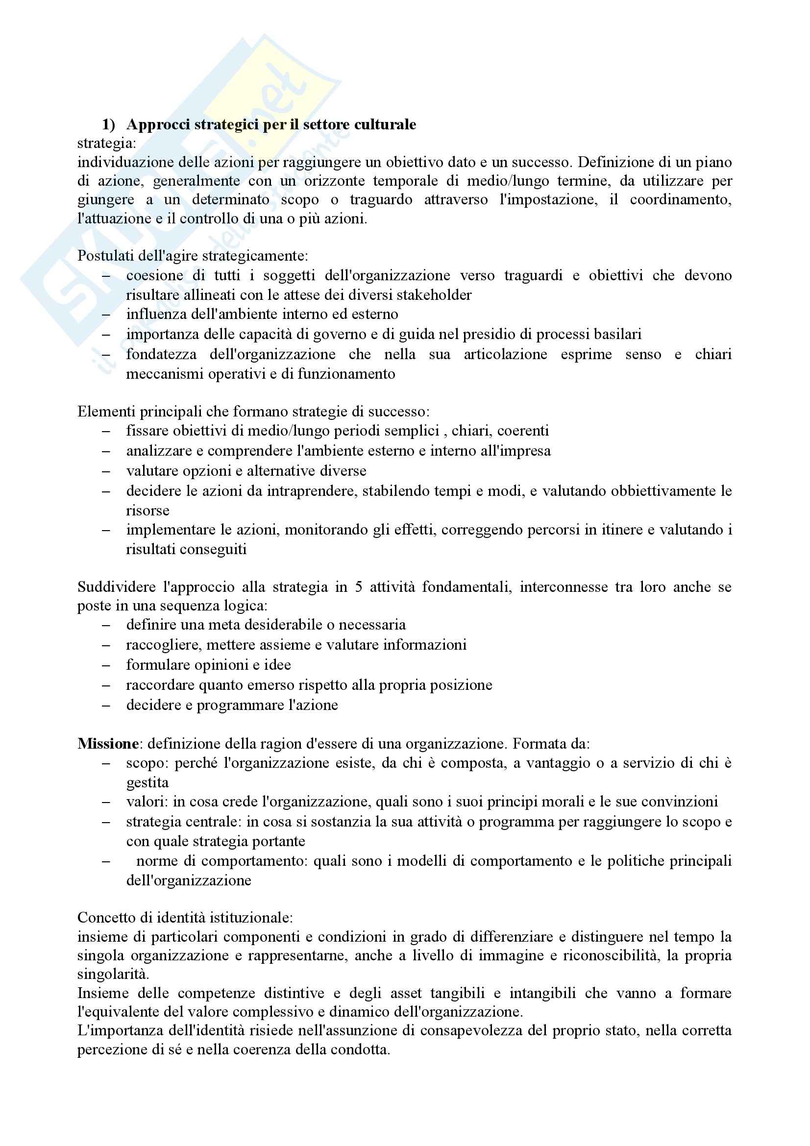 Riassunto esame Economia dello Spettacolo, prof. Casari, libro consigliato Nuove organizzazioni culturali, Argano, Della Sega Pag. 1