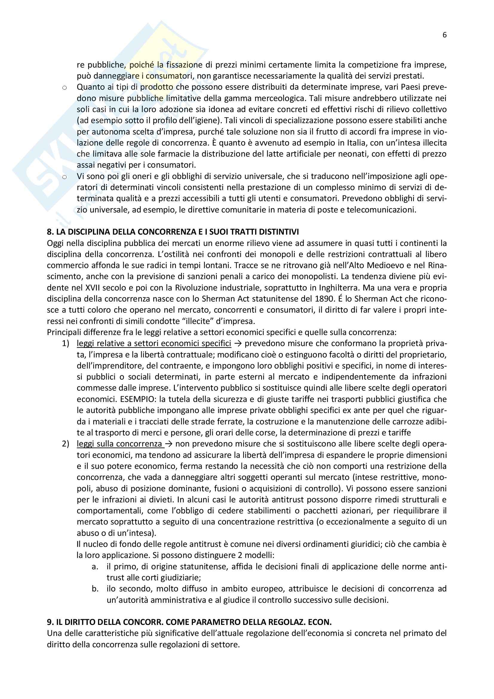 Riassunto esame Diritto Amministrativo, prof. D'Alberti, libro consigliato Poteri Pubblici e Mercati nella Globalizzazione Pag. 6