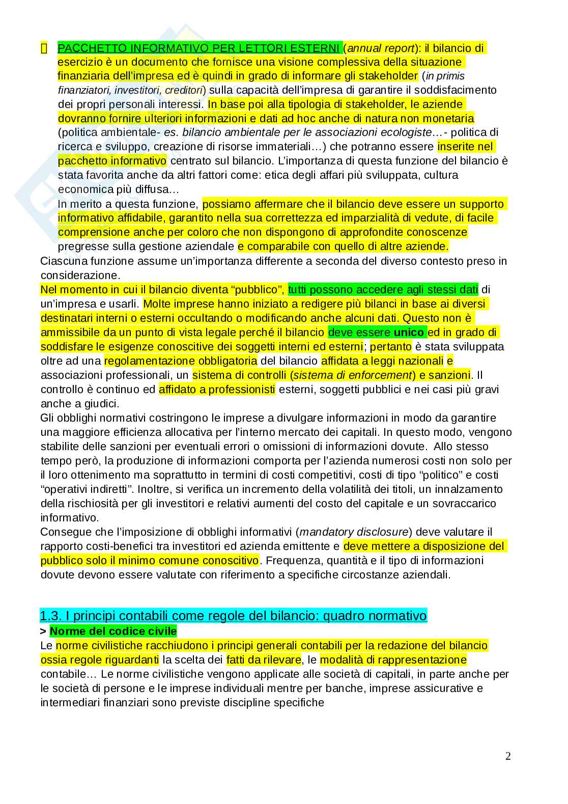 Appunti Contabilità e bilancio, primo parziale  Pag. 2