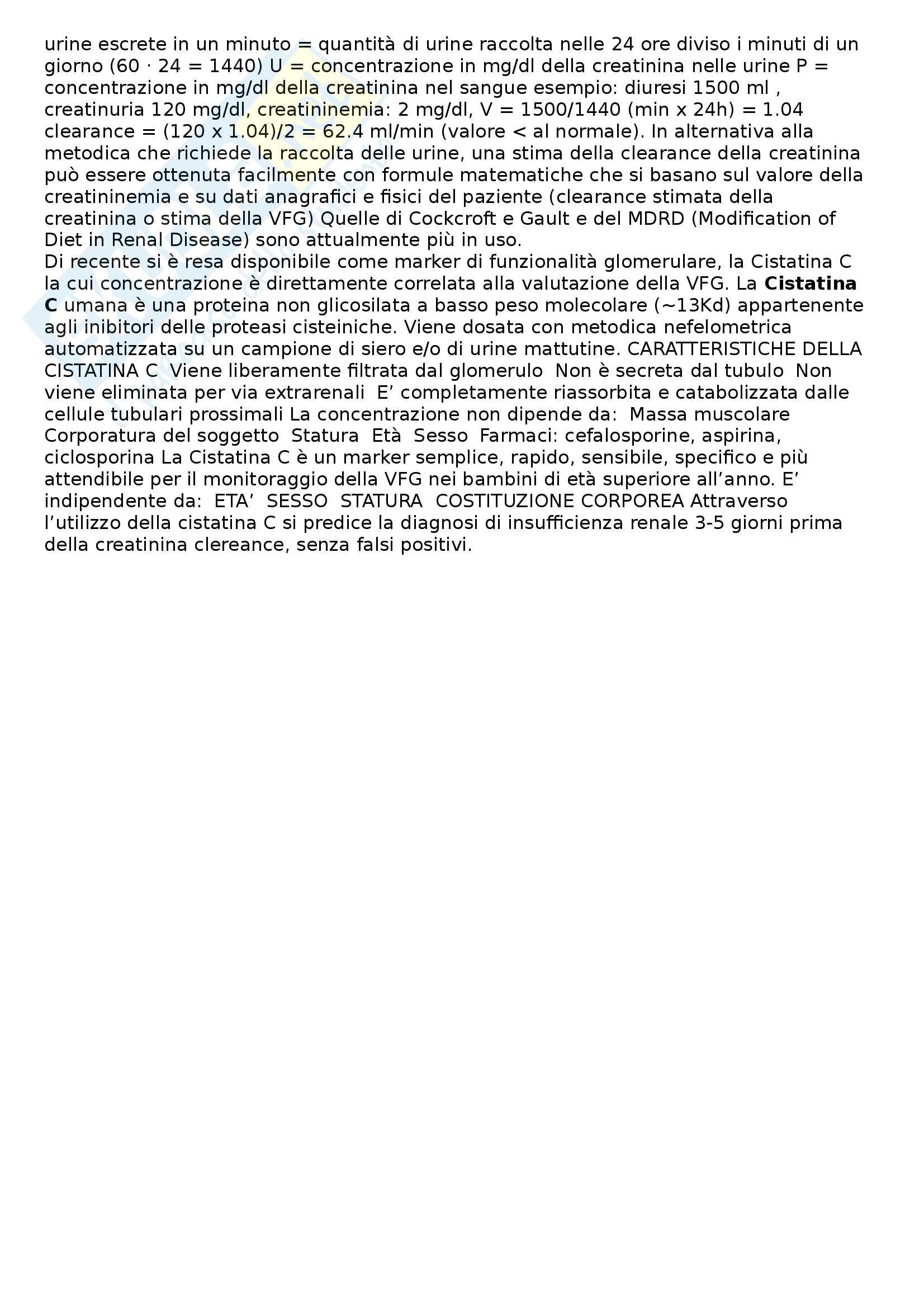 Biochimica clinica - esame delle urine e rene Pag. 6