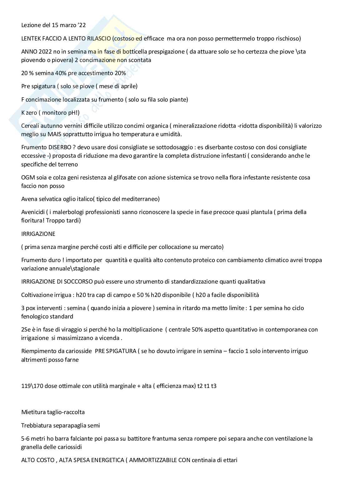 Sistemi colturali erbacei Pag. 31