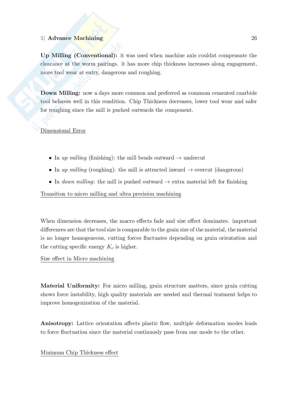 Appunti sulle lezioni generali di Advanced manufacturing processes Pag. 26