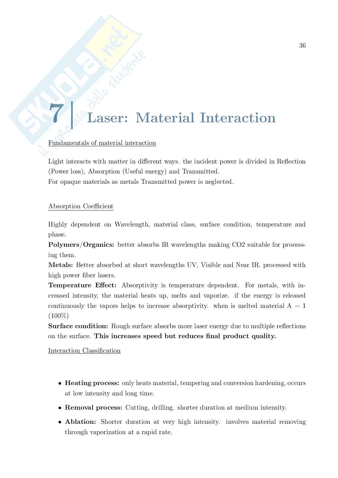 Appunti sulle lezioni generali di Advanced manufacturing processes Pag. 36