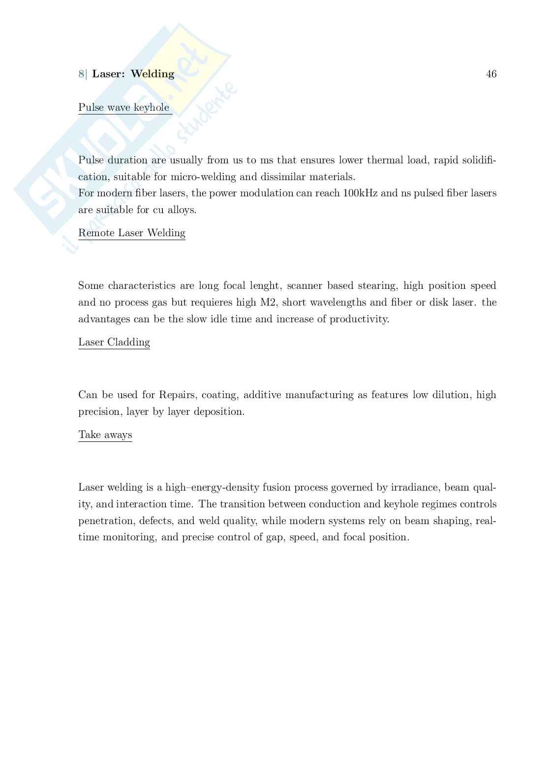 Appunti sulle lezioni generali di Advanced manufacturing processes Pag. 46