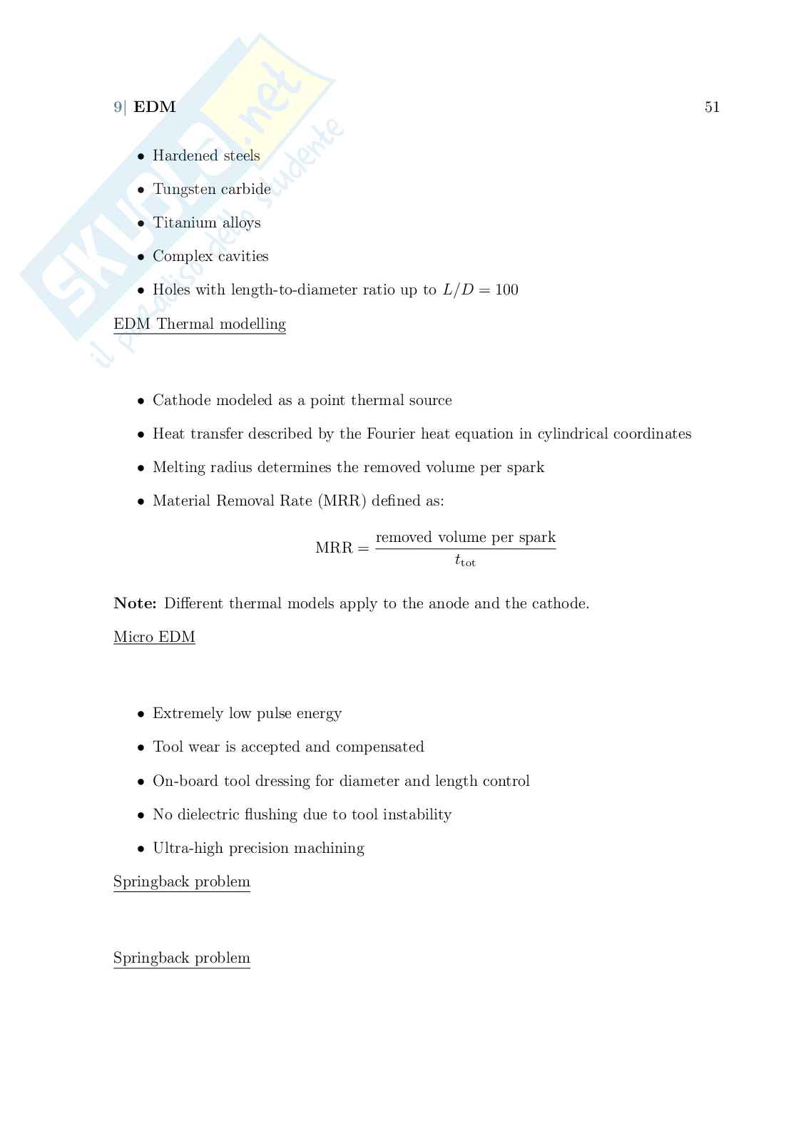 Appunti sulle lezioni generali di Advanced manufacturing processes Pag. 51