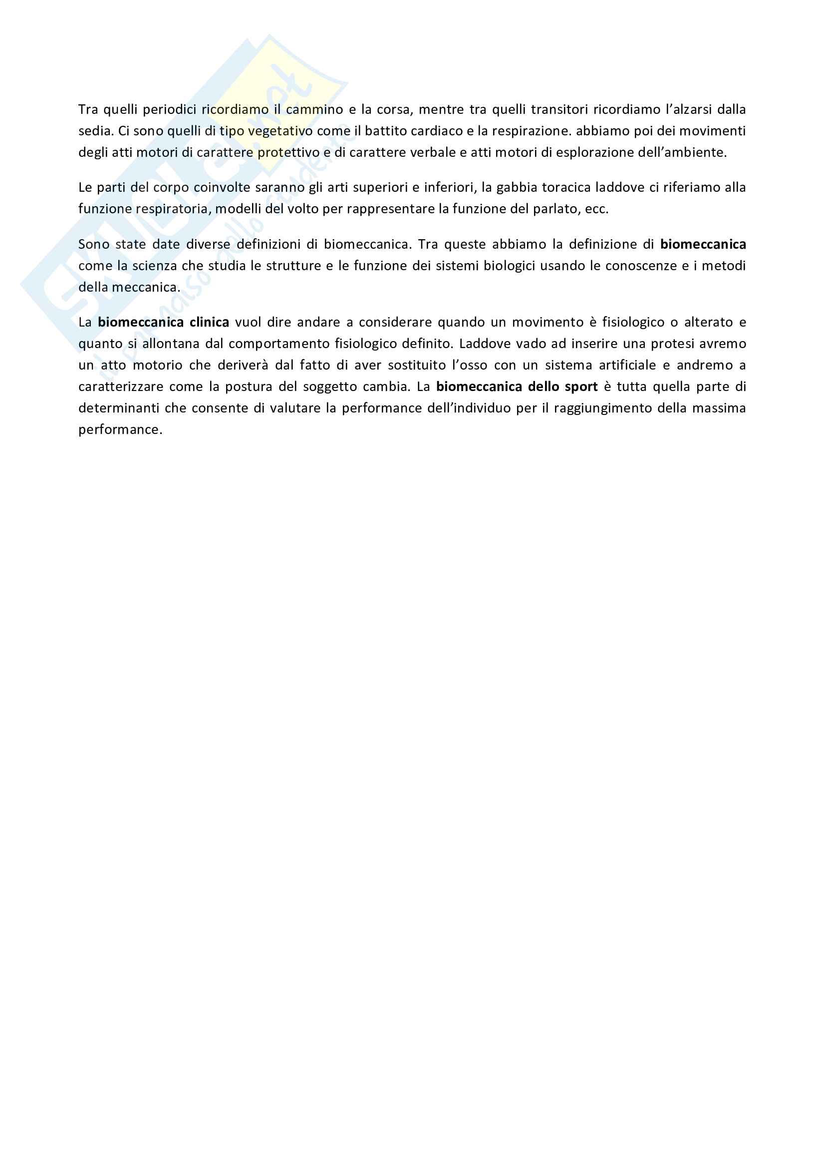 Bioingegneria del sistema motorio - Prof. Galli Pag. 2