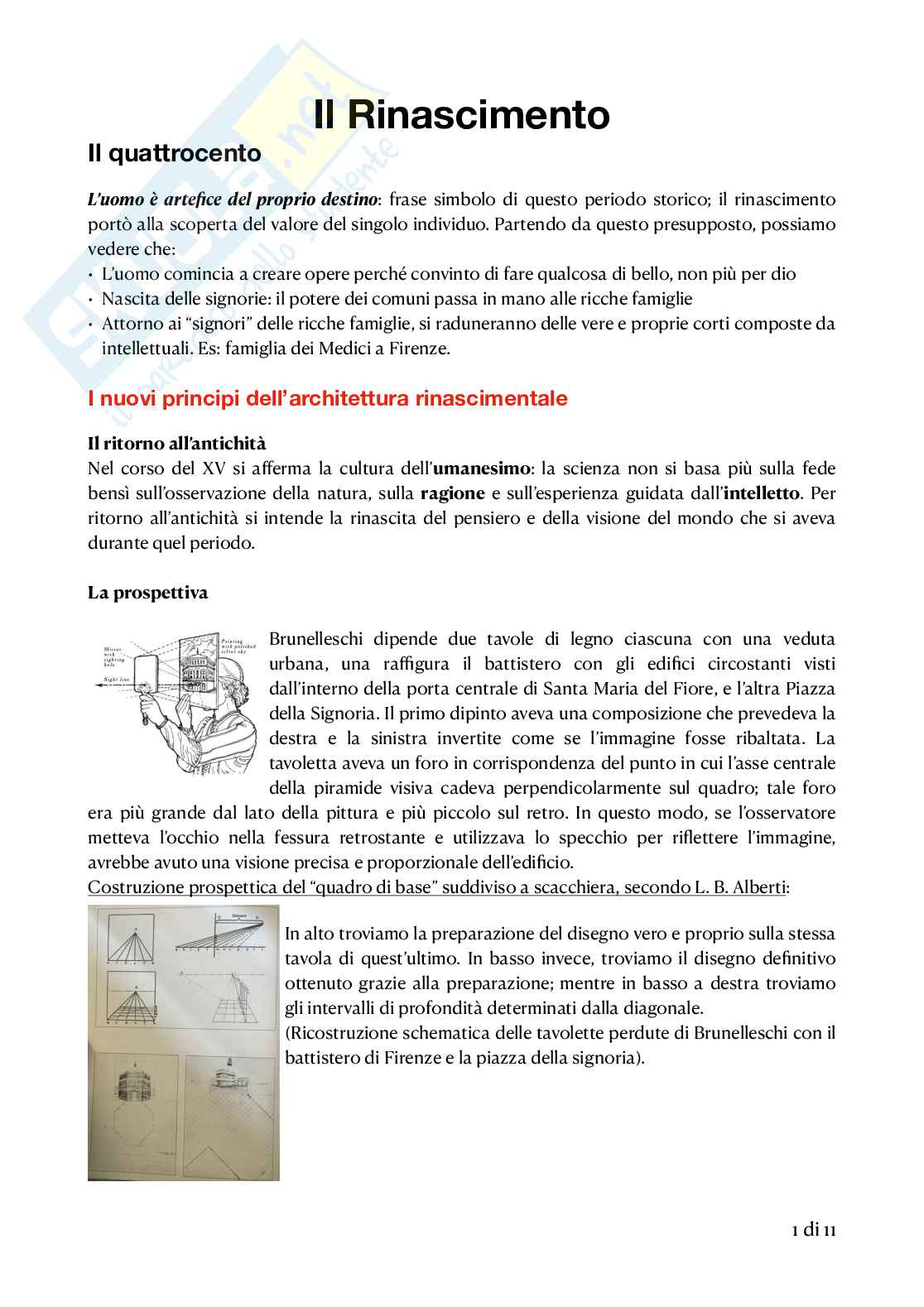 Storia dell'architettura I - Il Rinascimento Pag. 1