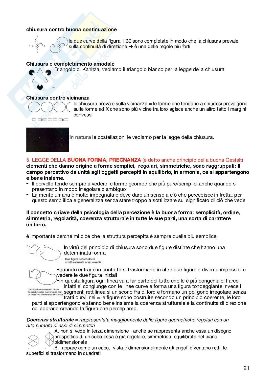 Appunti per l'esame di Teoria della percezione e psicologia della forma  Pag. 21