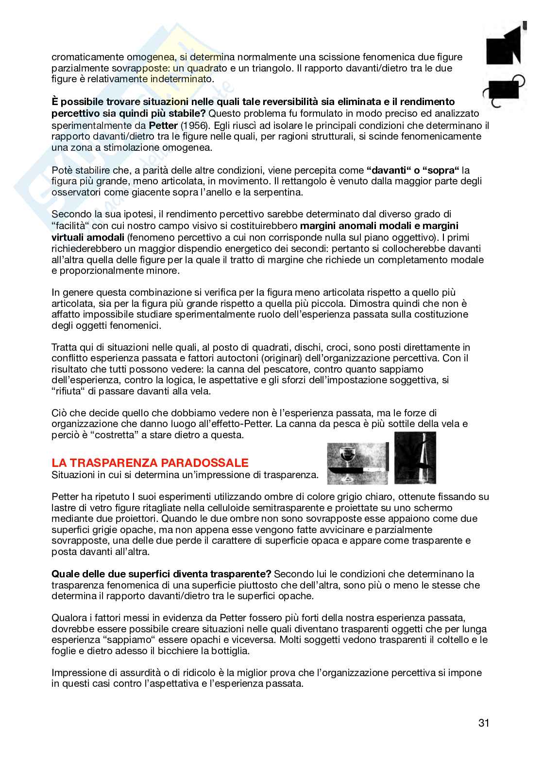 Appunti per l'esame di Teoria della percezione e psicologia della forma  Pag. 31