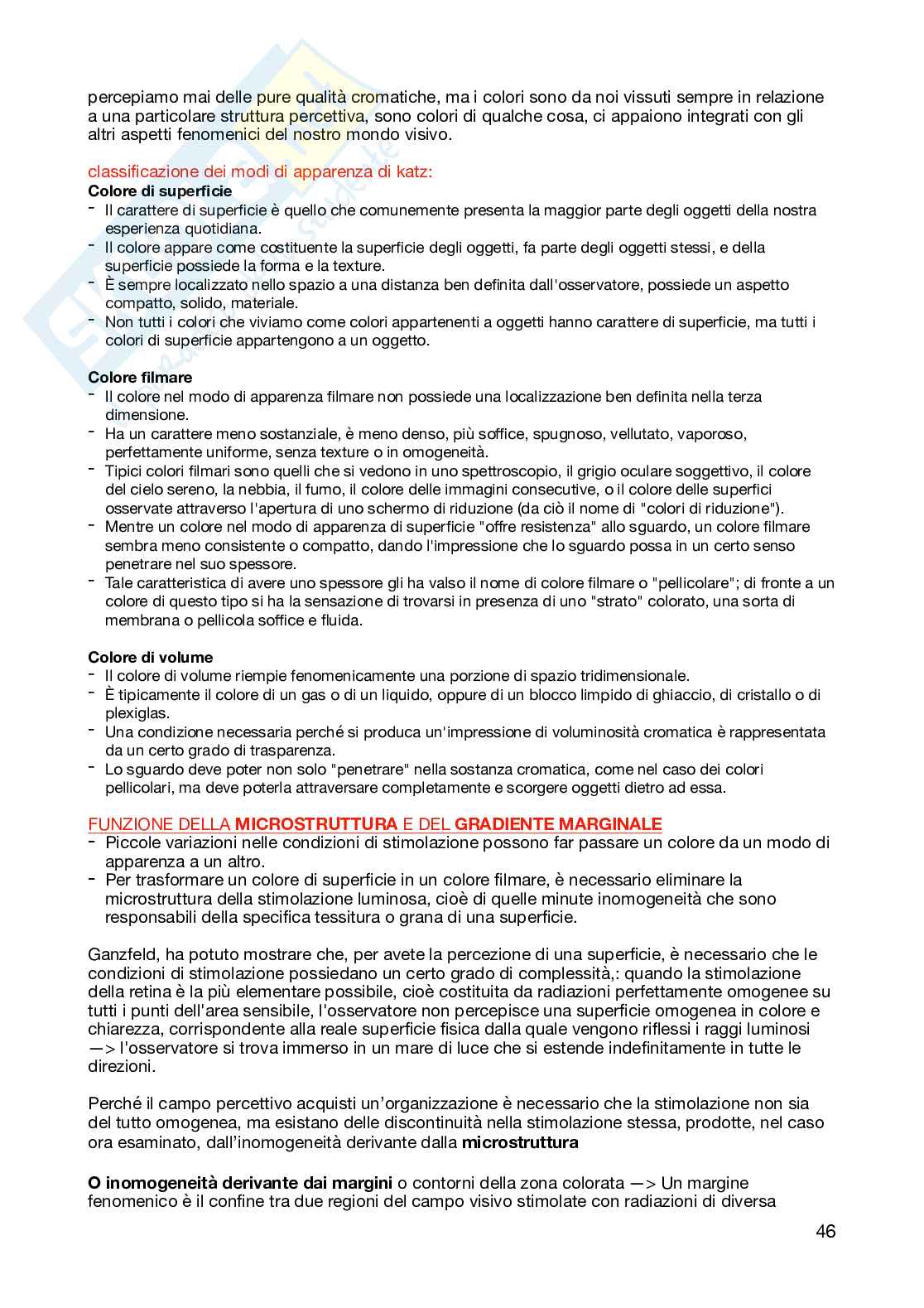Appunti per l'esame di Teoria della percezione e psicologia della forma  Pag. 46