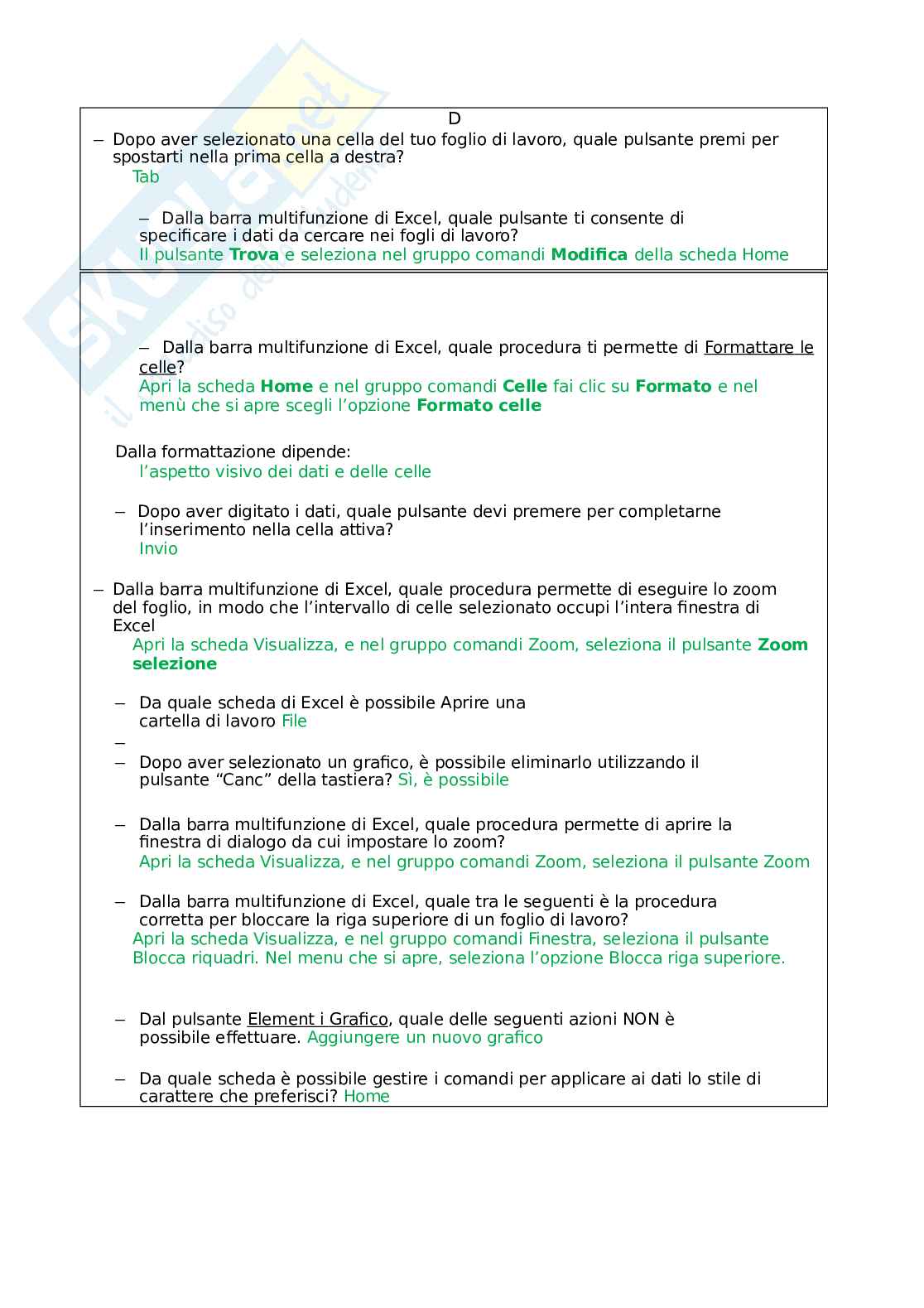 Eipass 7 moduli - Modulo 6 (Excel - Funzioni e strumenti essenziali). Aggiornato e completo. In ordine Pag. 2