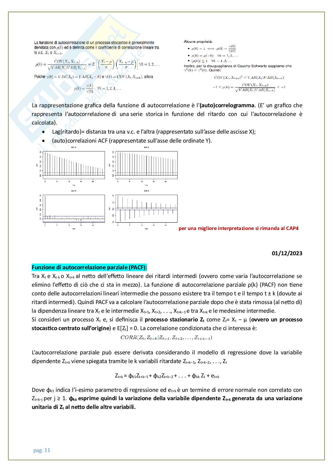 Appunti corso Introduzione alla serie storiche Pag. 11