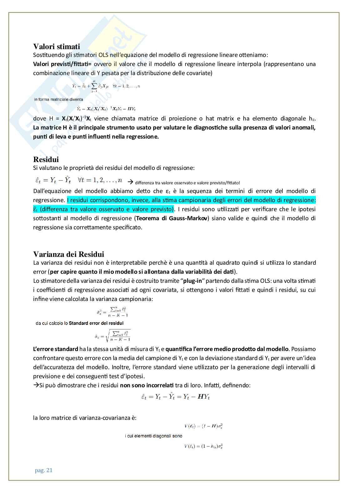 Appunti corso Introduzione alla serie storiche Pag. 21