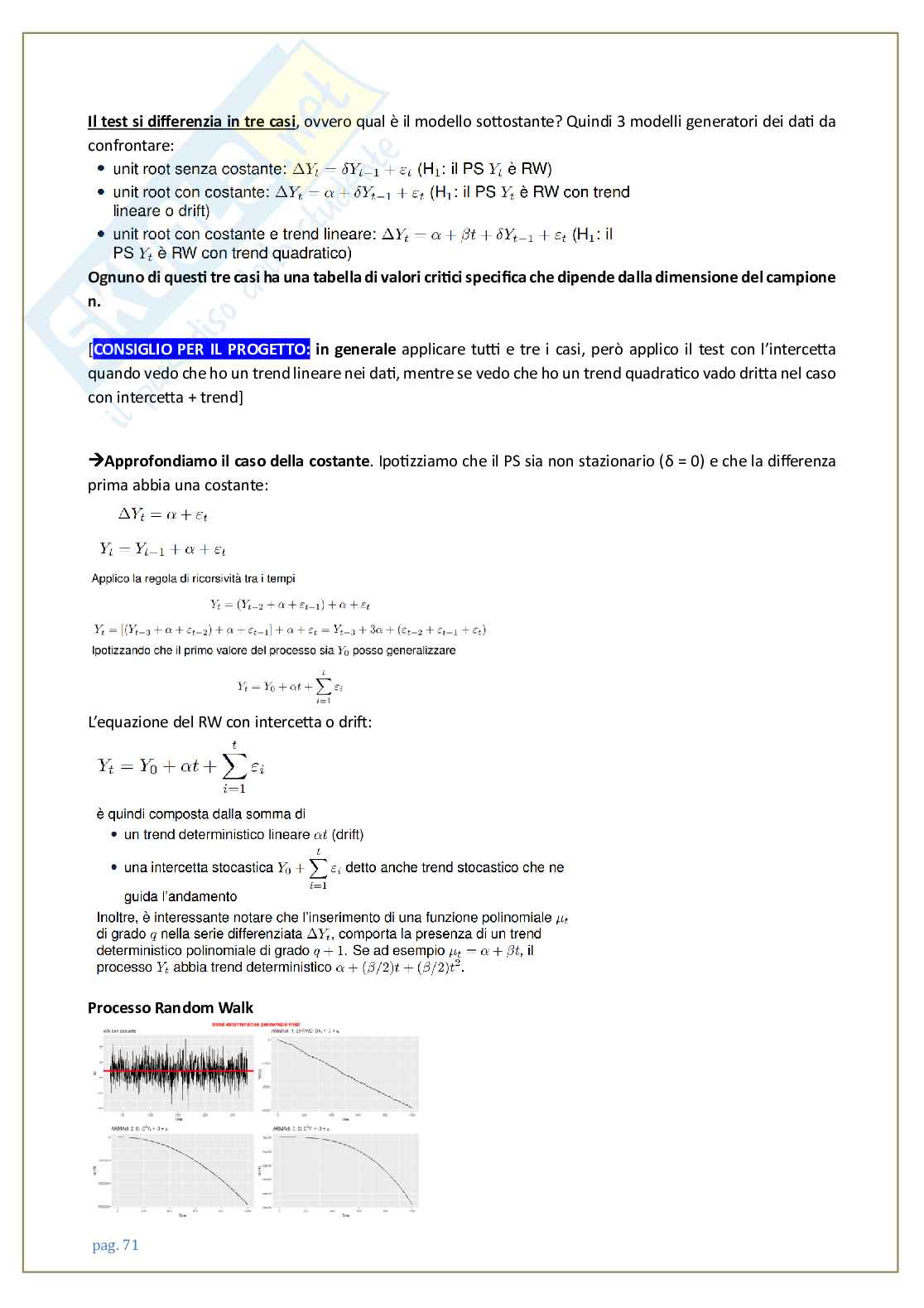 Appunti corso Introduzione alla serie storiche Pag. 71