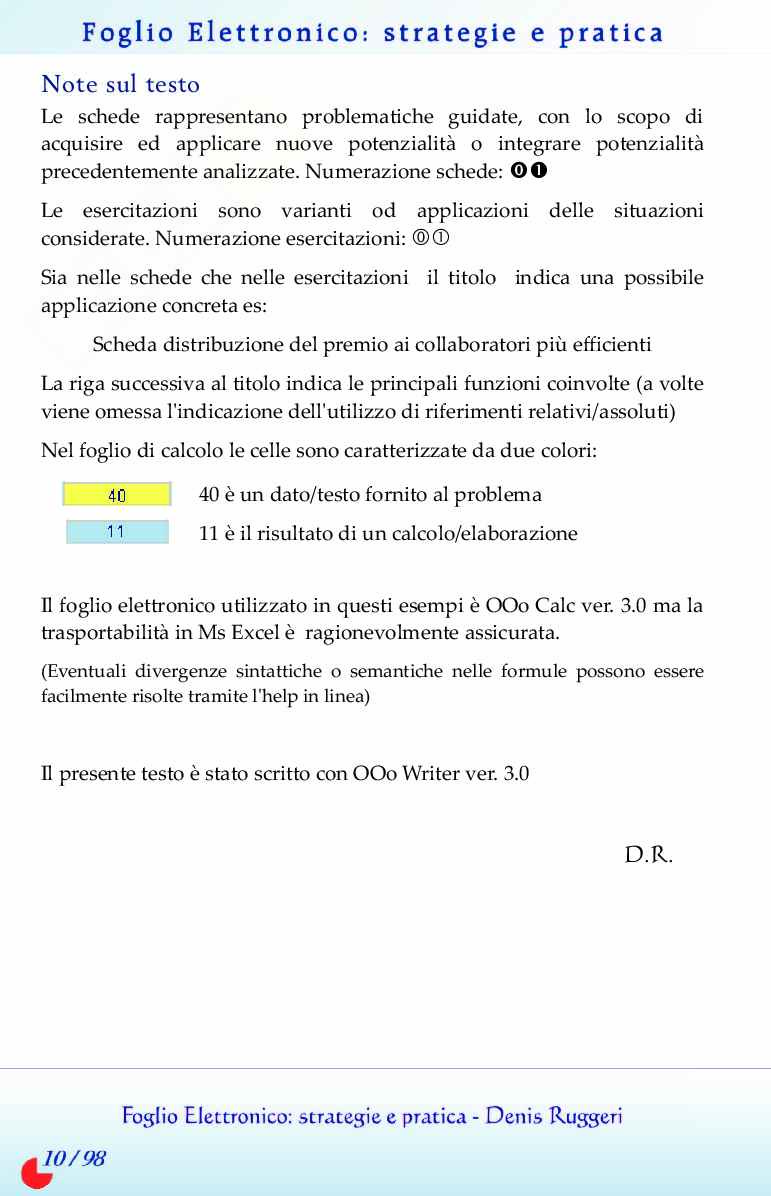 25. Foglio elettronico con Open Office: esercizi Pag. 11