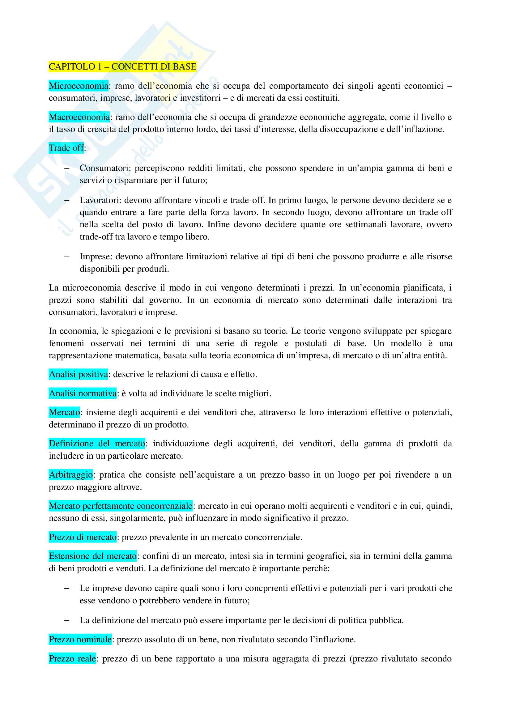 Riassunto teoria esame di microeconomia Pag. 1