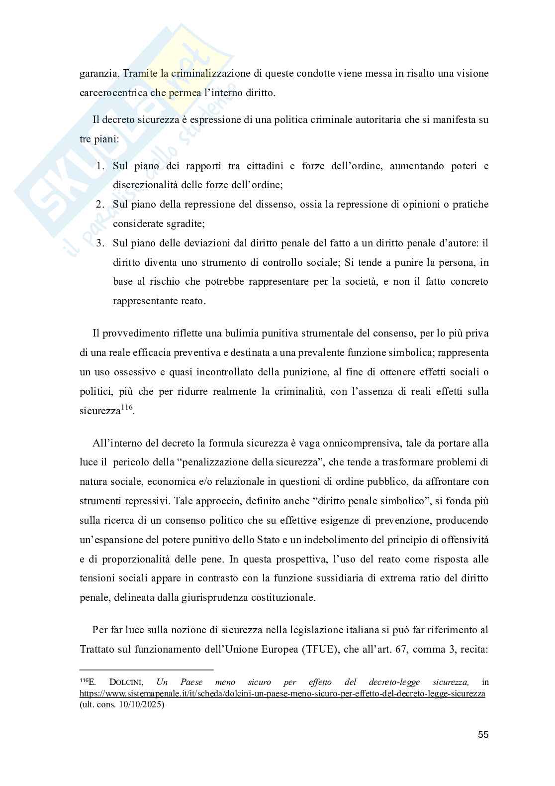 Nuove frontiere della sicurezza pubblica: il reato di resistenza a pubblico ufficiale alla luce del D.l. 48/2025  Pag. 56