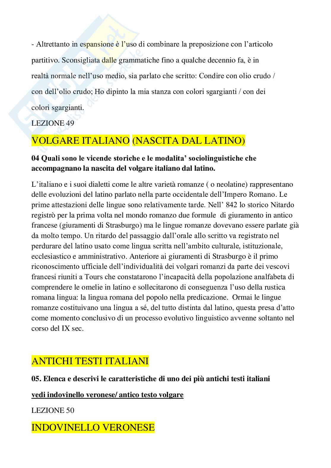 Paniere Linguistica italiana - Risposte aperte - aggiornato (2026) Pag. 21
