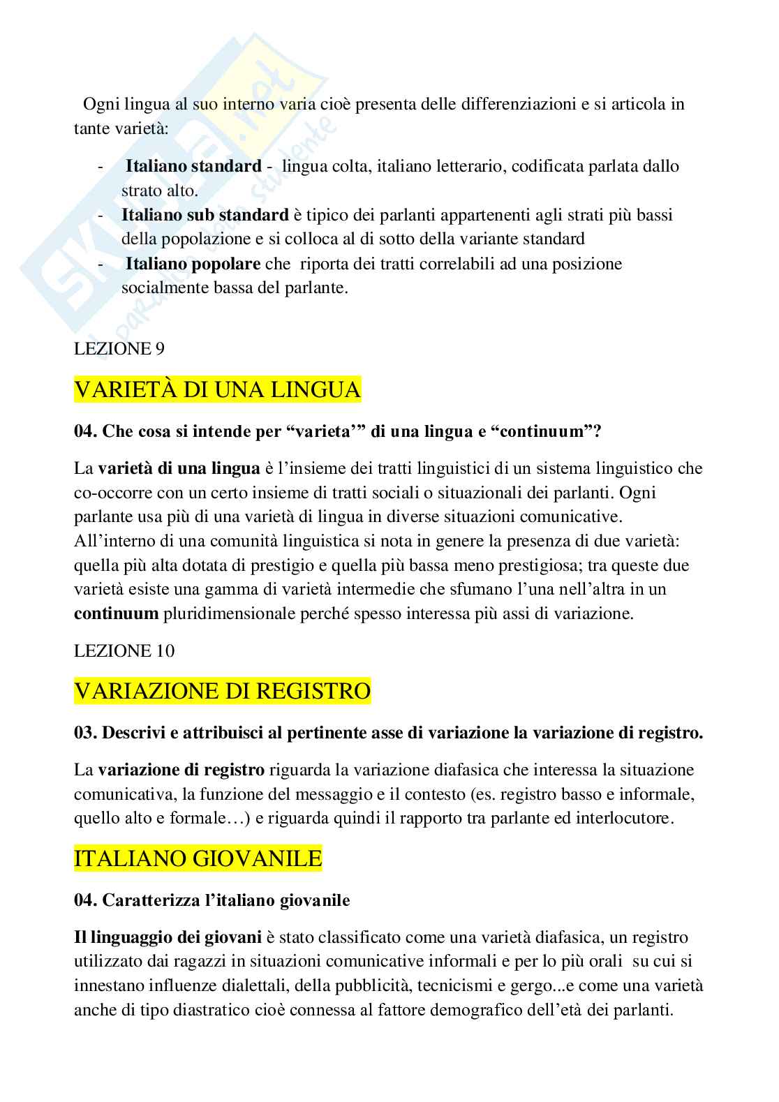 Paniere Linguistica italiana - Risposte aperte - aggiornato (2026) Pag. 6