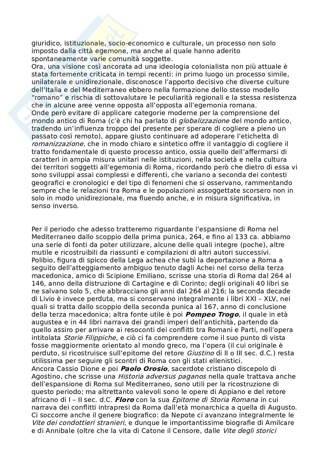 Riassunto esame Storia romana, Prof. Tantillo Ignazio, libro consigliato Storia romana, Gerace, Marcone Pag. 16