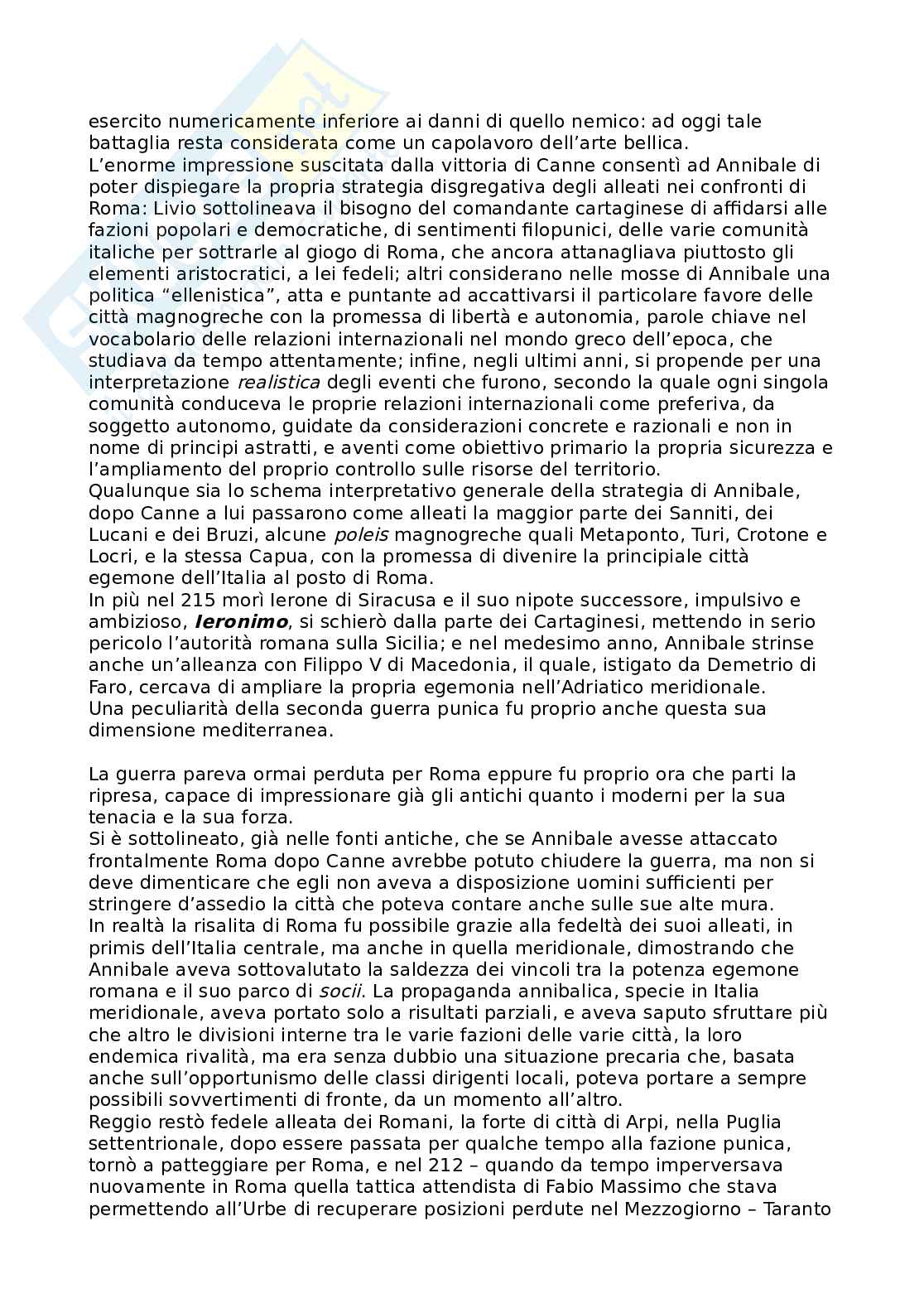 Riassunto esame Storia romana, Prof. Tantillo Ignazio, libro consigliato Storia romana, Gerace, Marcone Pag. 26