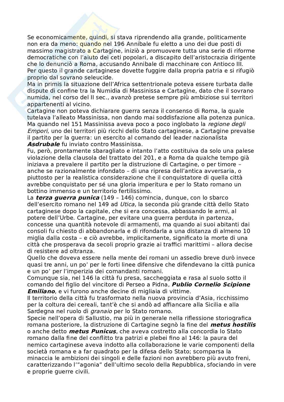 Riassunto esame Storia romana, Prof. Tantillo Ignazio, libro consigliato Storia romana, Gerace, Marcone Pag. 36