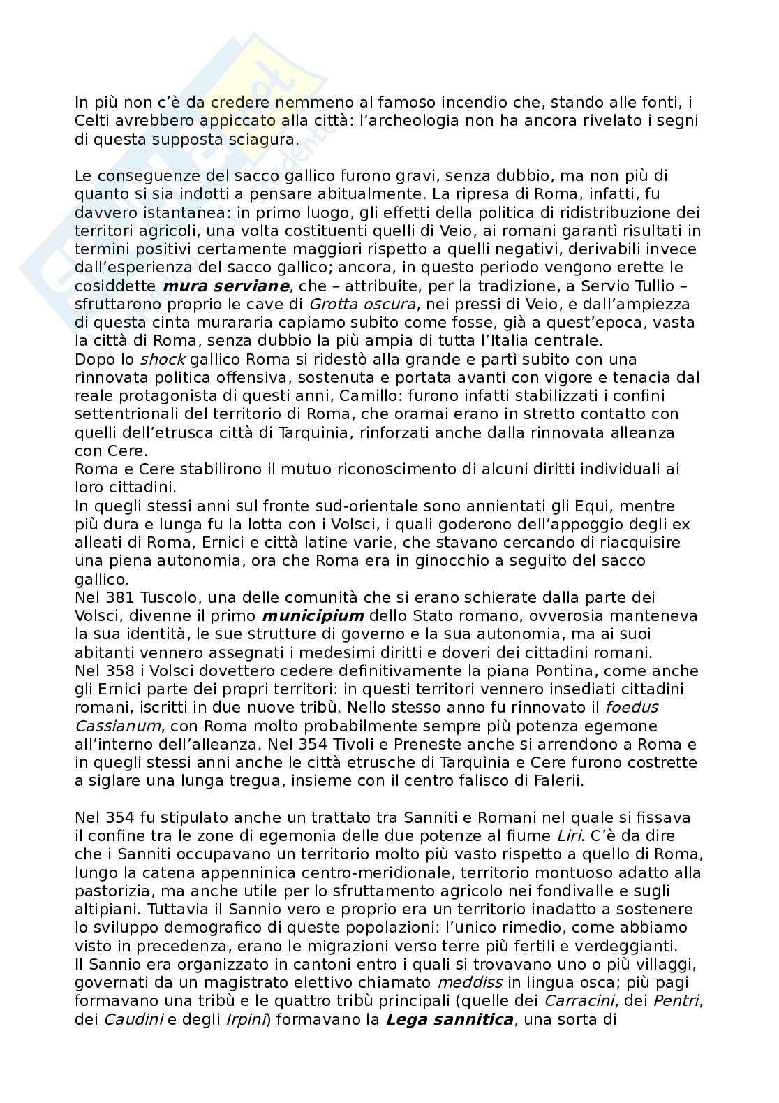 Riassunto esame Storia romana, Prof. Tantillo Ignazio, libro consigliato Storia romana, Gerace, Marcone Pag. 6