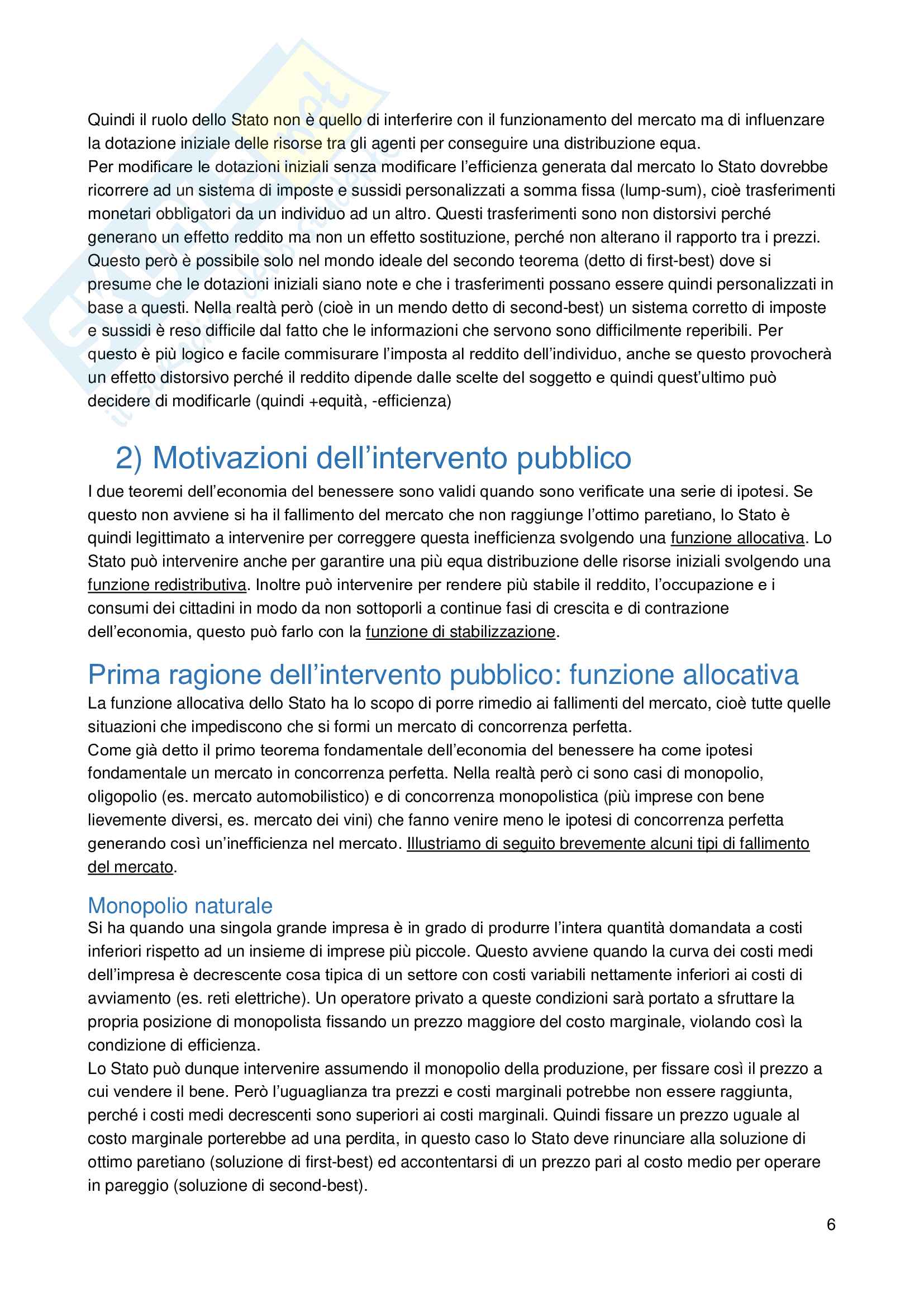 Riassunto esame Scienza delle finanze - prof. Spataro, Gianmoena Pag. 6