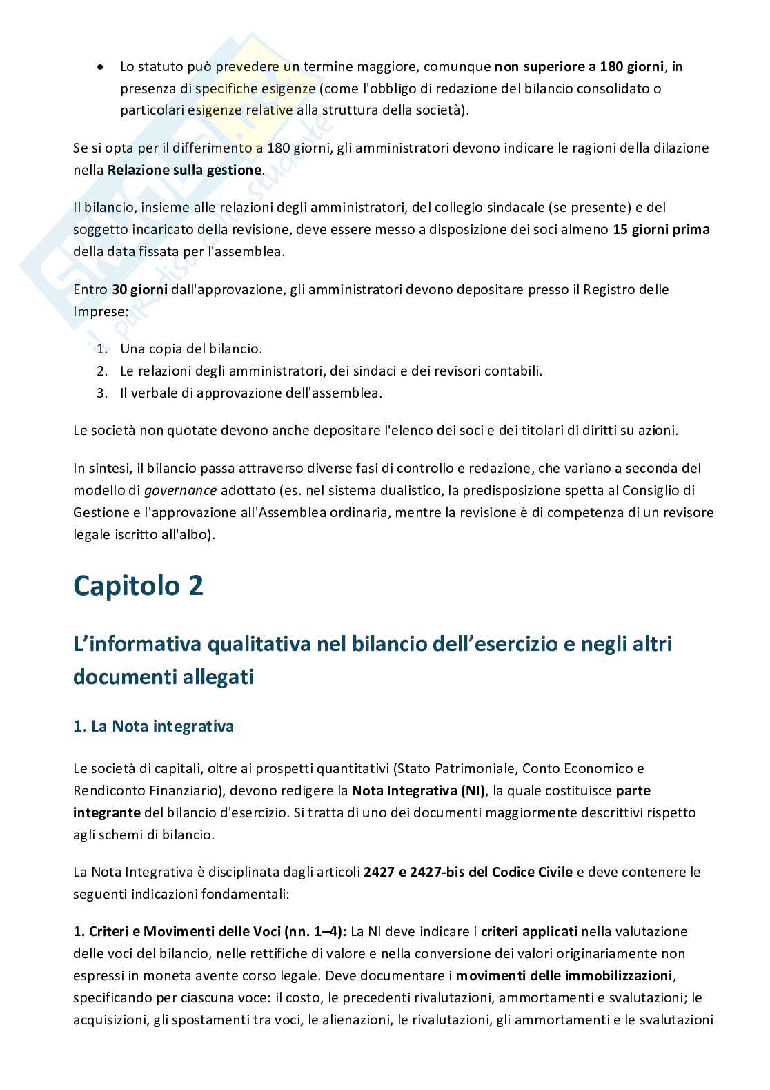 Riassunto esame Bilancio d'esercizio ed elementi di economia aziendale, Prof. Bocchino Umberto, libro consigliato Il bilancio per i giuristi d'impresa, Bocchino, Gamba Pag. 11
