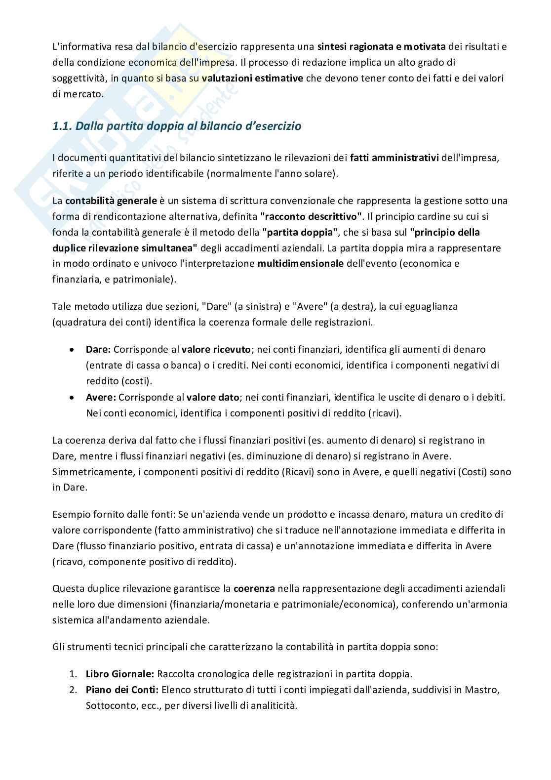 Riassunto esame Bilancio d'esercizio ed elementi di economia aziendale, Prof. Bocchino Umberto, libro consigliato Il bilancio per i giuristi d'impresa, Bocchino, Gamba Pag. 2
