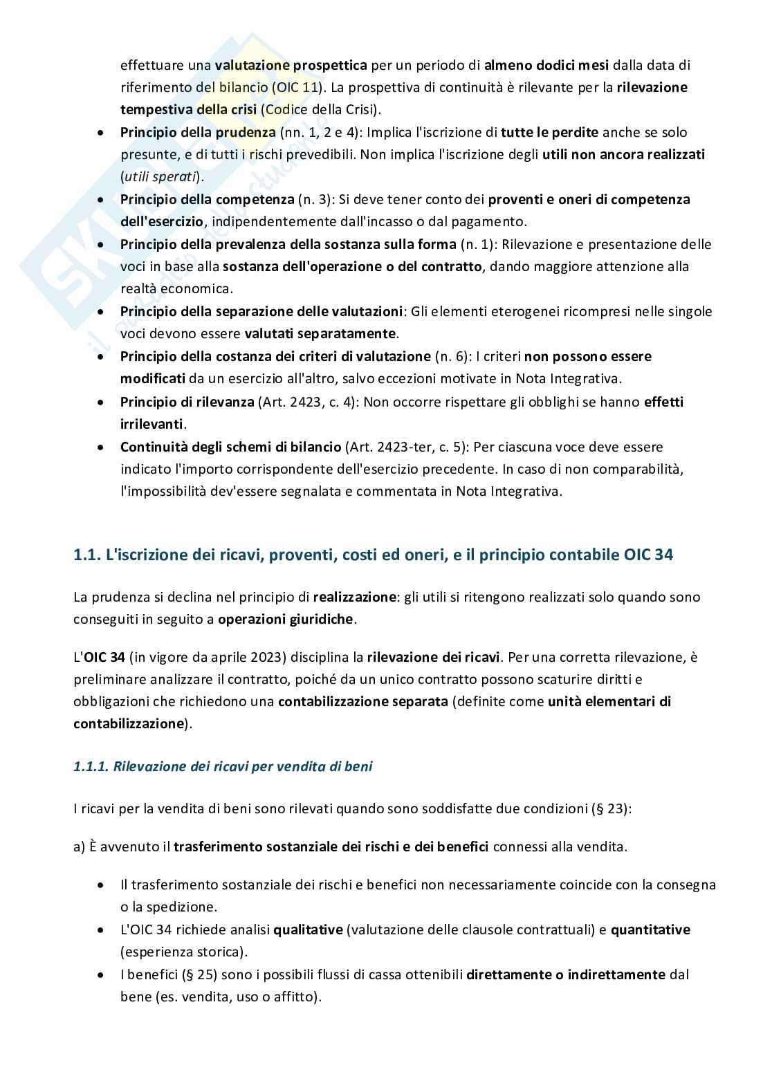 Riassunto esame Bilancio d'esercizio ed elementi di economia aziendale, Prof. Bocchino Umberto, libro consigliato Il bilancio per i giuristi d'impresa, Bocchino, Gamba Pag. 26