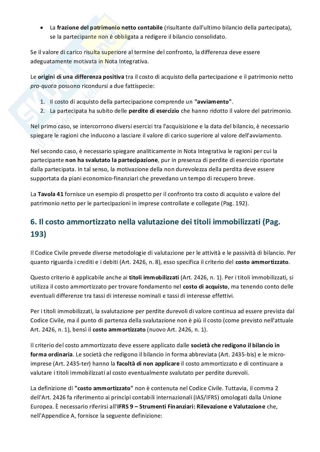 Riassunto esame Bilancio d'esercizio ed elementi di economia aziendale, Prof. Bocchino Umberto, libro consigliato Il bilancio per i giuristi d'impresa, Bocchino, Gamba Pag. 91